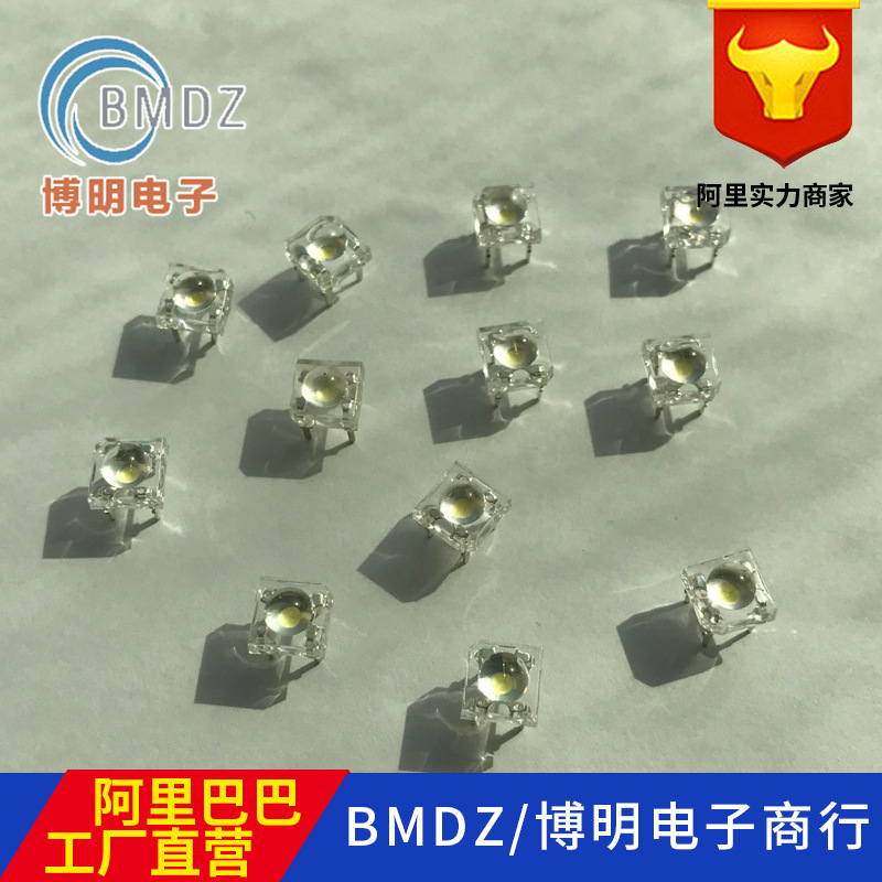 F3/3MM圆头白发蓝短脚 f3无边白发兰高亮led灯珠 直插发光二极管