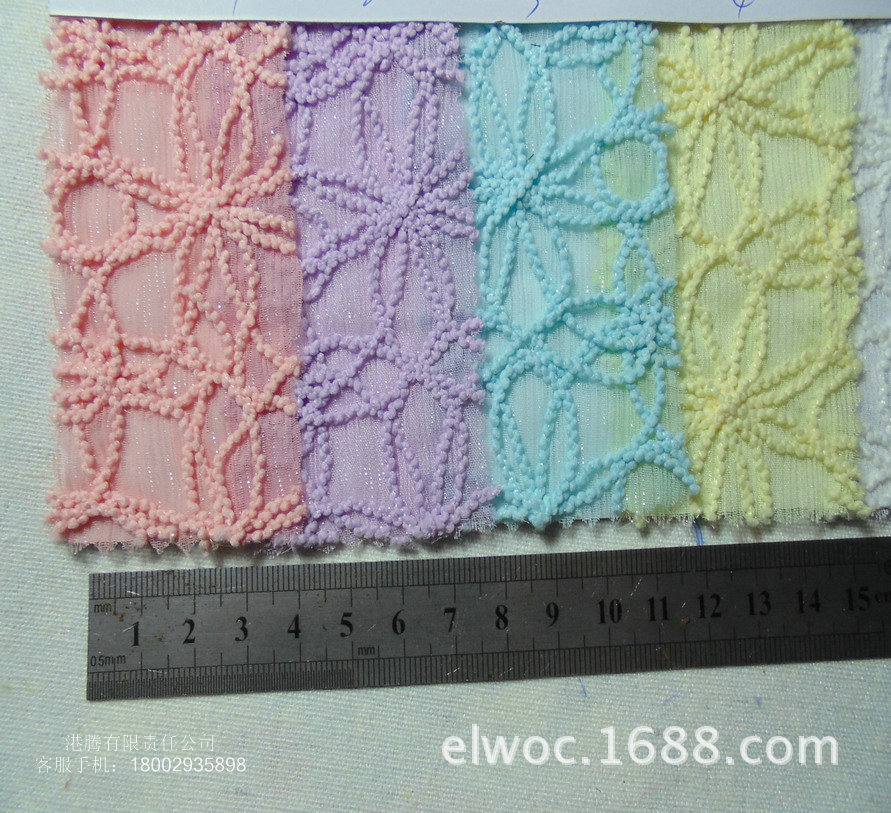 凸出花纹 网布装饰材料环保 线条丝光服饰制衣箱包网花形布4298