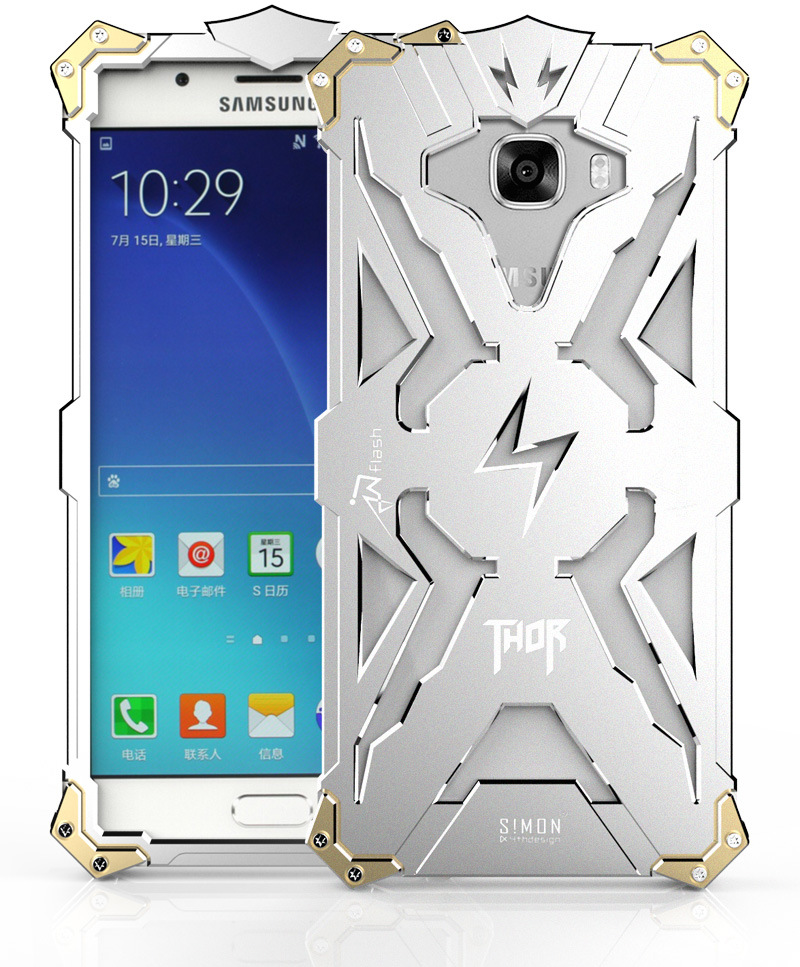 SIMON THOR Aviation Aluminum Alloy Shockproof Armor Metal Case Cover for Samsung Galaxy C7 C7000