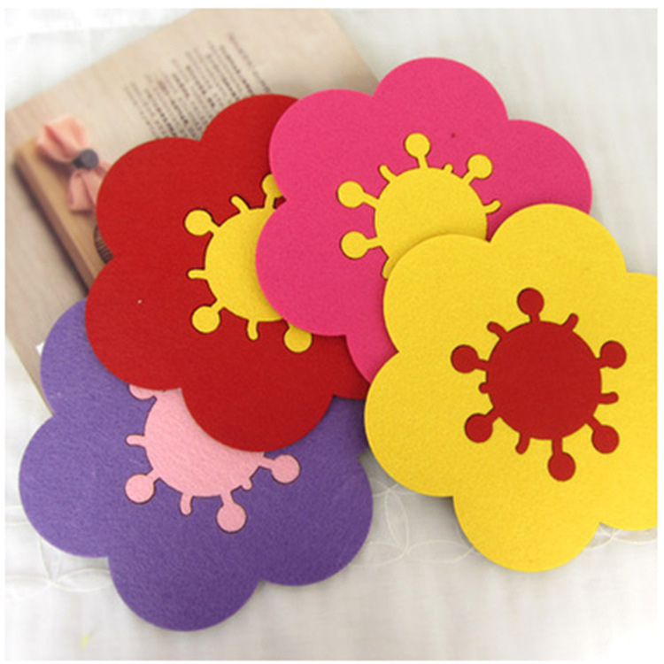 厂家直销毛毡杯垫   毛毡吸水杯垫 毛毡隔热垫 低价批发杯垫