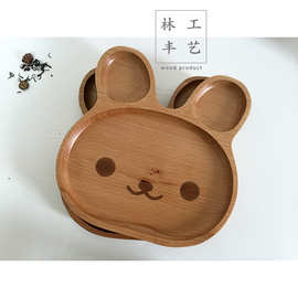 日式可爱卡通木盘子 儿童早餐面包零食糕点盘 zakka点心木制盘