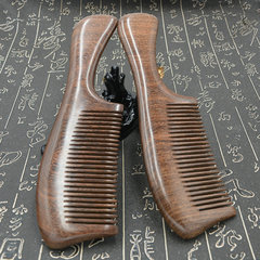 Natural Black Gold Sandalwood Long Handle Comb Made Entirely of Sandalwood Using Traditional Craftsmanship, Women's Personalized Custom-Made