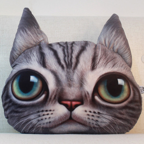Catfan Original Cute Simulation Cat Pillow 3D Plush Sofa Cushion Plush Toy Gift for Girls Birthday