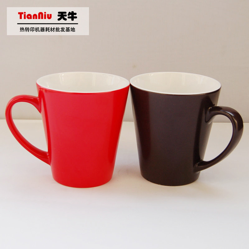 热转印锥形变色杯涂层杯印照片来图创意礼品新款马克杯厂家直销