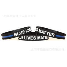 BLUE LIVES MATTER 硅胶手环 蓝色生命物质 手腕带