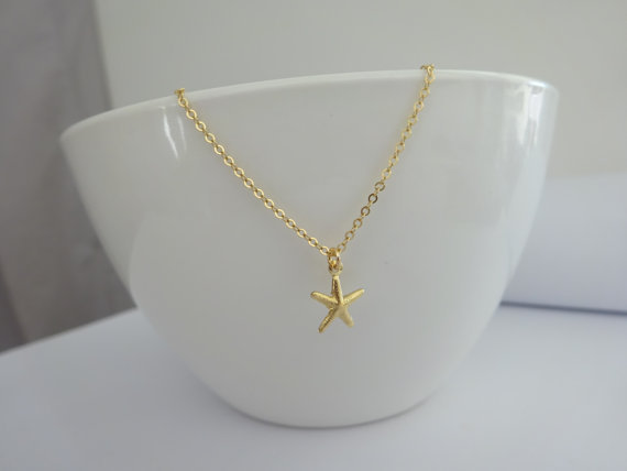cable chain Chain Type 1 Piece Quantity Daily Occasion Alloy Material Commute Starfish Gold Plated Alloy Wholesale Pendant Necklace