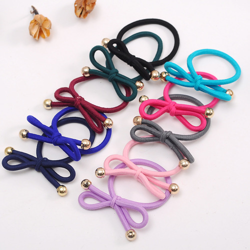 2610 bow jewelry wholesale hair tie small rubber band hair rope hair ring head rope flower headdress