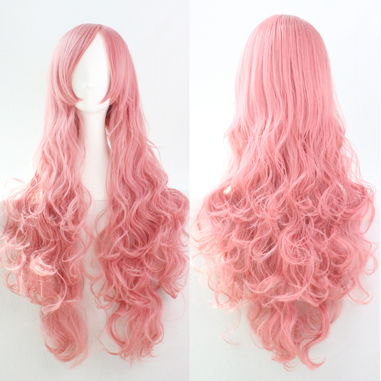 Wig COS wig 80CM long curly hair high temperature silk multi-color curly hair straight hair anime spot manufacturer direct sales