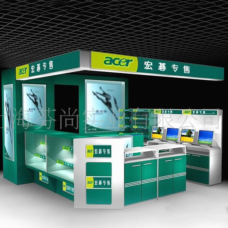 厂家定制手机电脑岛柜 数码产品玻璃岛柜 饰品珠宝玻璃前后岛柜