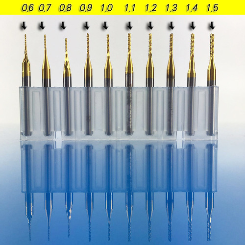 PCB milling cutter, tungsten steel engraving machine knife, circuit board opening rough corn milling cutter 3.175 titanium plated gong knife combination wholesale