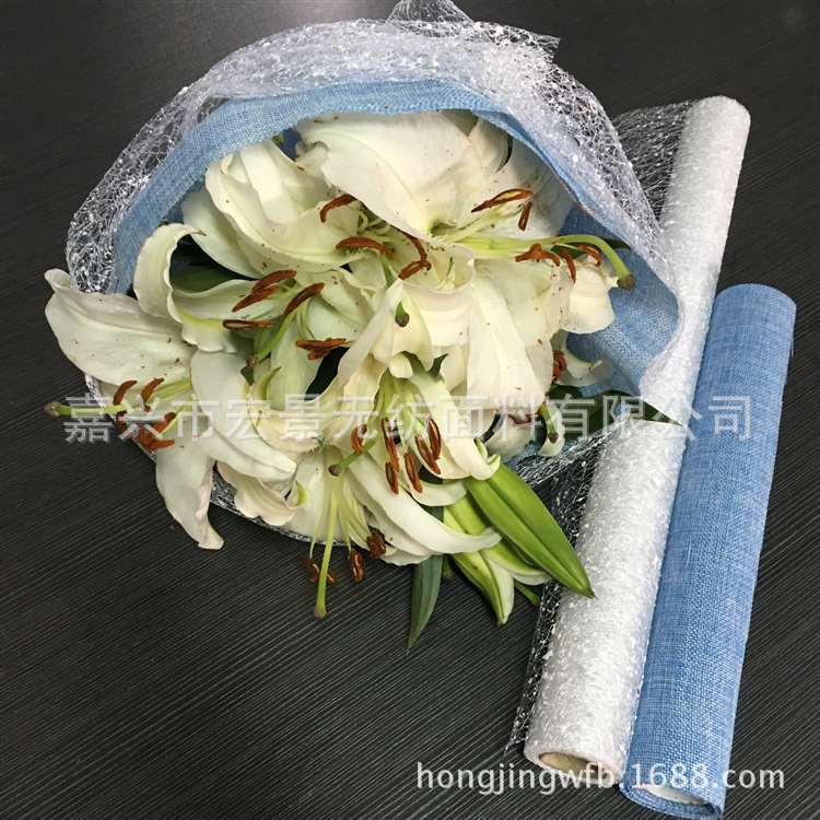 全涤纶仿麻包装面料 装饰硬台布 包花材料 可做各种工艺