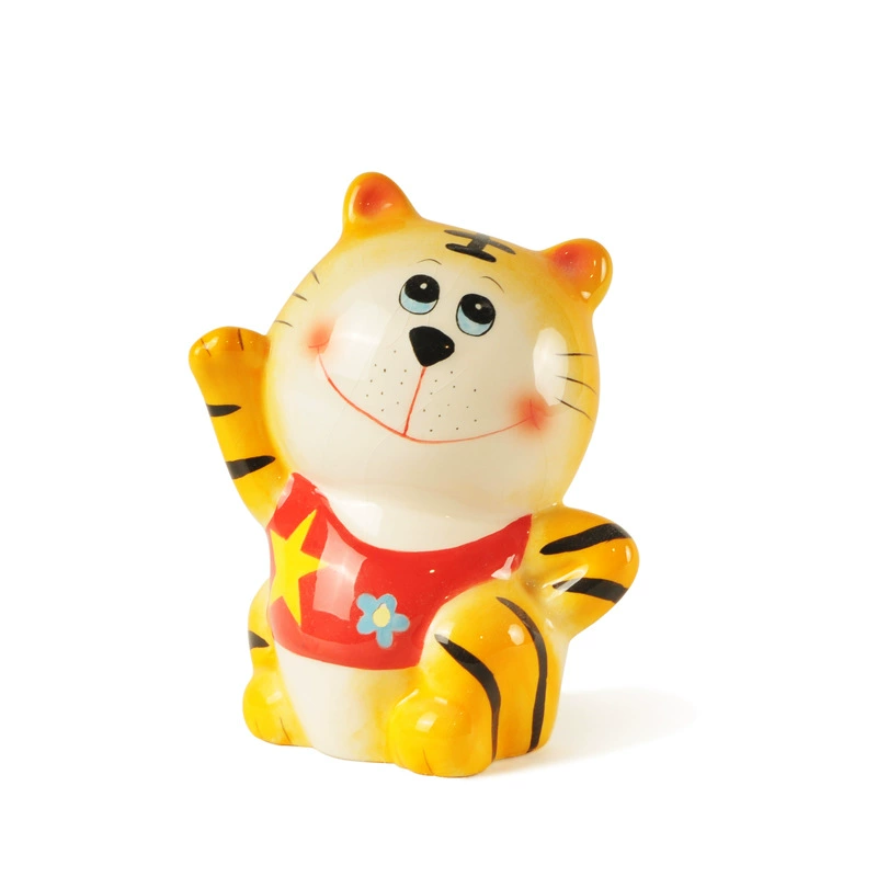 Cartoon piggy bank, tiger
