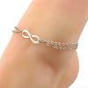 Accessory, fashionable metal ankle bracelet, European style