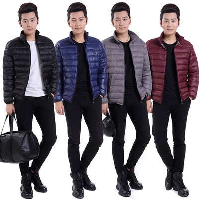 冬季新款男士轻薄羽绒棉服超轻便立领短款棉衣外套中年男士棉袄潮