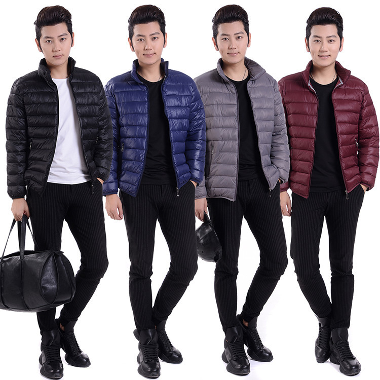 冬季新款男士轻薄羽绒棉服超轻便立领短款棉衣外套中年男士棉袄潮