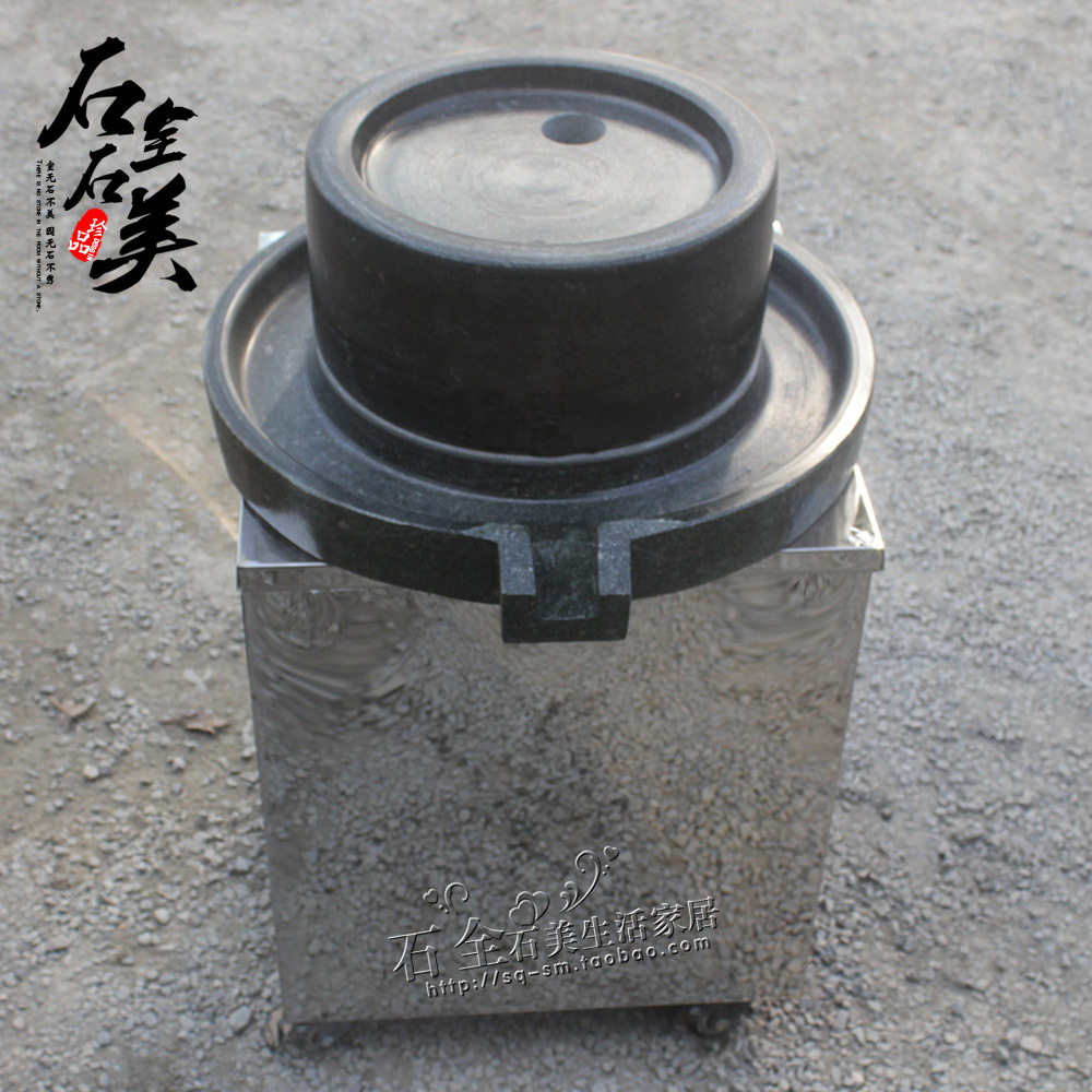 电动石磨青麻石石磨商用家用豆浆机自动石磨不锈钢米浆机60型