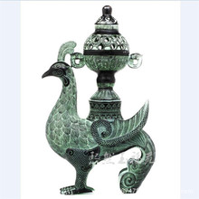 青铜器香炉摆件 仿古铜器鸟尊熏香炉古玩家居装饰工艺品摆件