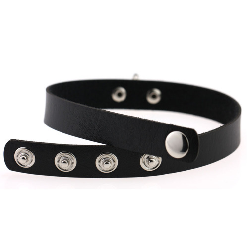 Factory direct sale new European and American rock punk nightclub street dance double-ring leather choker women's necklace collarbone necklace bracelet