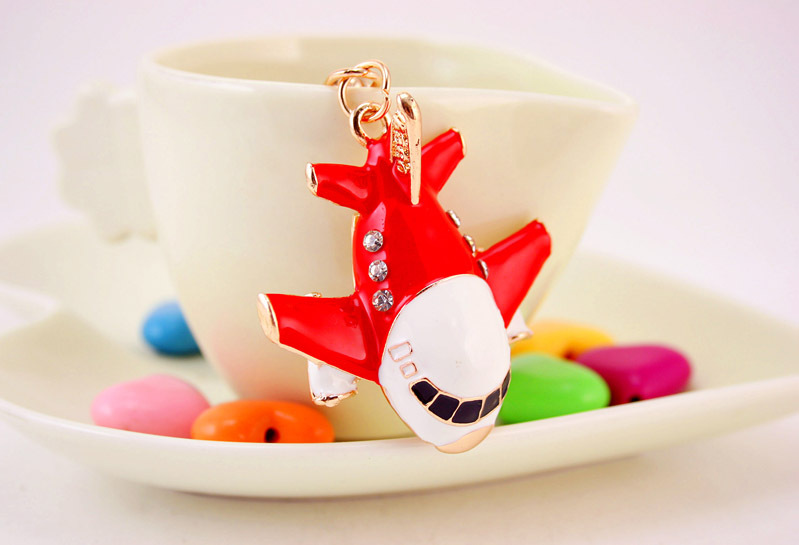 36g Weight Alloy, Metal Material Constellation Pattern Unisex Gender Coffee, Red, Blue, Black Color Korean Creative Cute Civil Aviation Small Aircraft Model Metal Keychain Wholesale 9
