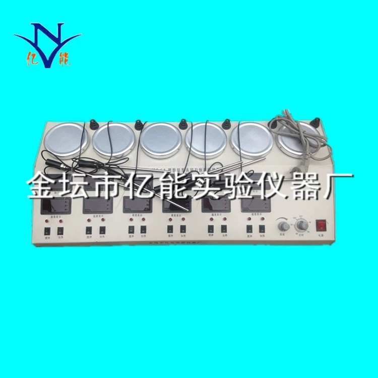 HJ-6B многоголовый смеситель с контролем температуры, магнитный нагревательный смеситель, контроль температуры, смеситель с магнитным нагревом, прямая продажа с фабрики