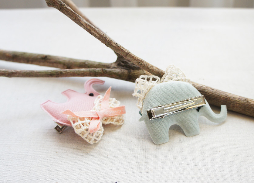 Cute Baby Elephant Korean Children's Hairpin Duckbill Clip Children's Bow Hair Accessories display picture 2