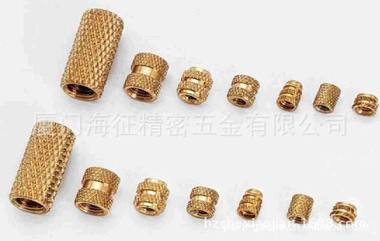 滚花小五金铜件车削加工 非标黄铜滚花插件定做