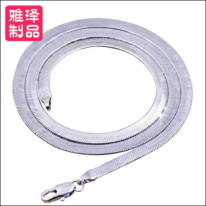 Collier chaîne serpent vintage argent plaqué platine unisexe_voghion.com
