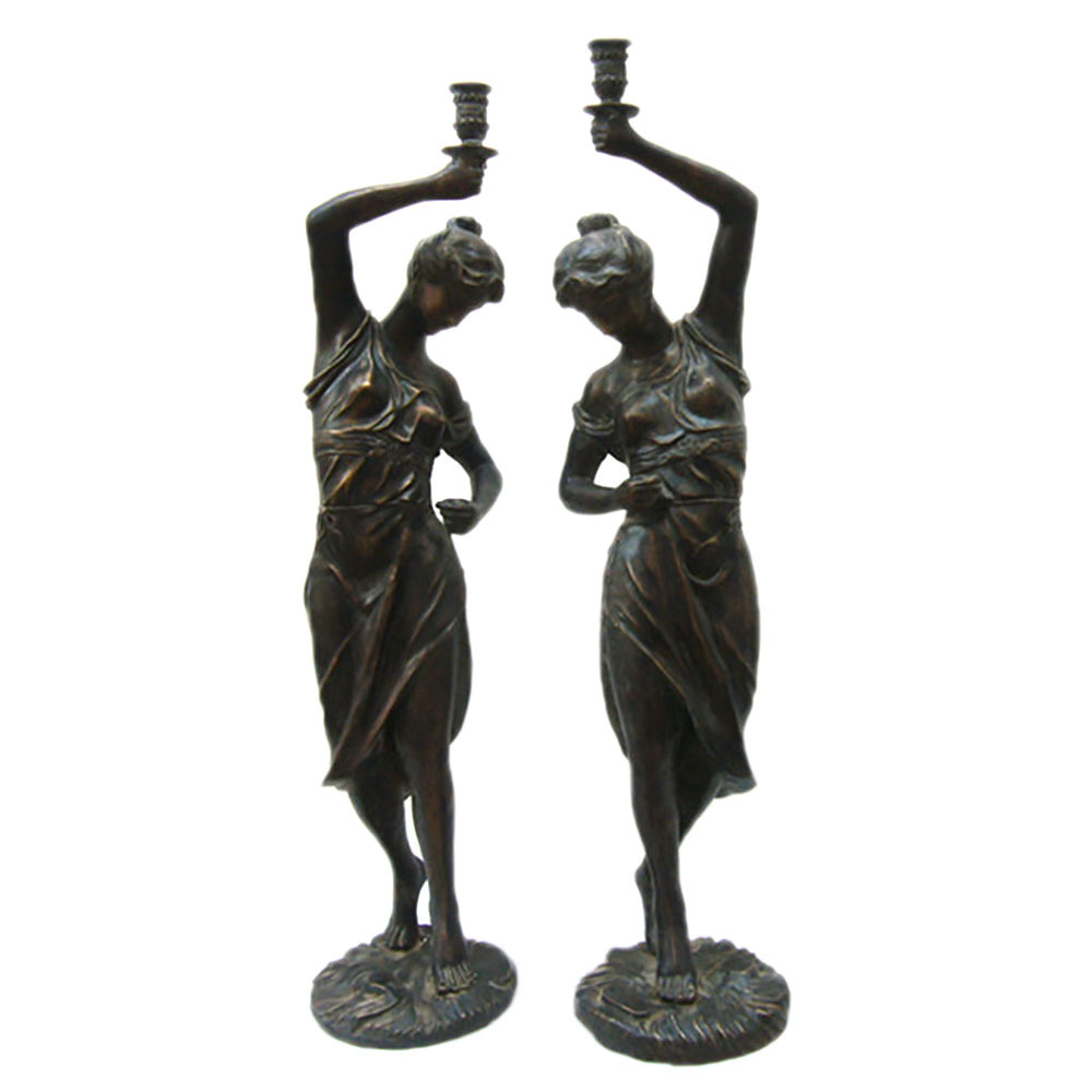 business affairs Home Furnishing Bronze Metal Arts and Crafts Westerner Pure copper Candlesticks Decoration