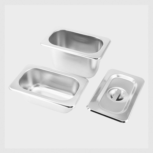 Thickened stainless steel fraction tray American style fraction plate 1/9 1/6 1/4 1/3 rectangular food tray