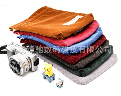 corduroy SLR Cameras Storage Micro single Soft roll travel Portable Internal bile Camera bag Lens Bag camera bag