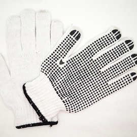 12双包装 防滑漂白纱点胶劳保作业手套工地作业耐磨手套厂家批发