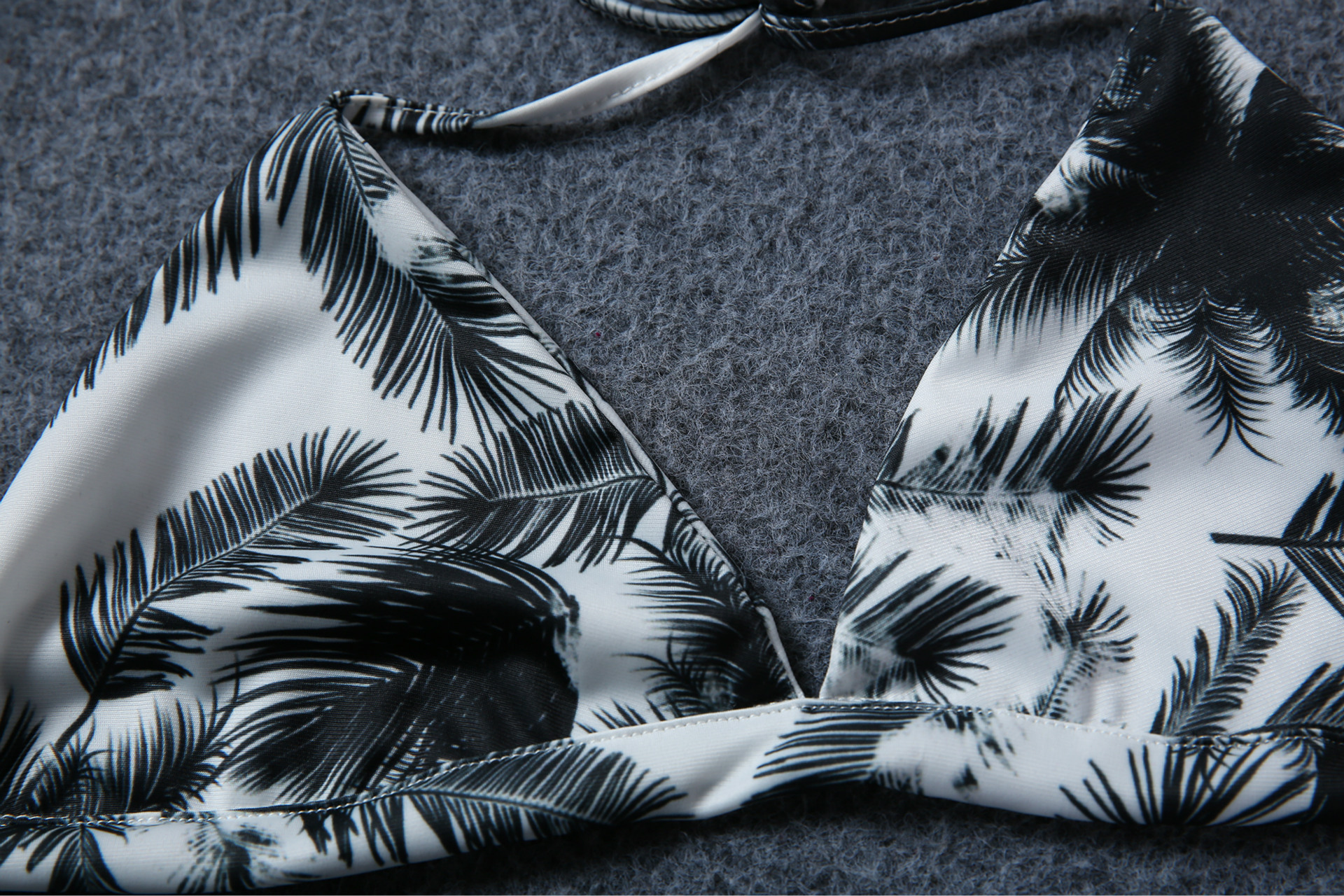 美2016速卖通wish爆款吊带椰树印花比基尼套