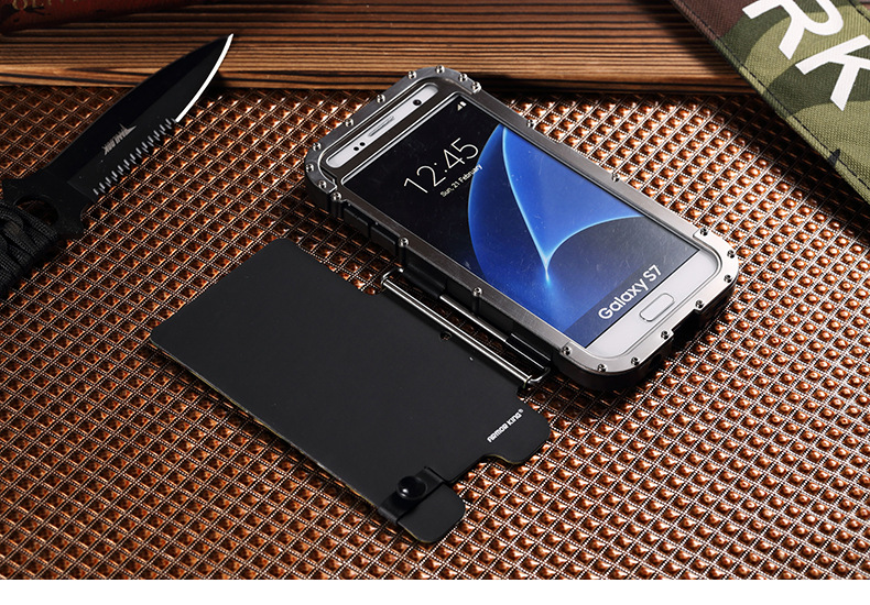 Armor King Iron Man Luxury Shockproof Stainless Steel Aluminum Metal Flip Case Cover for Samsung Galaxy S7 G9300