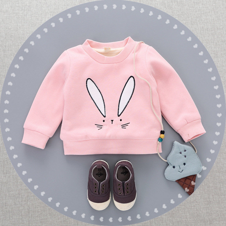 童卫衣-2016女宝宝秋冬装加绒加厚卡通刺绣卫