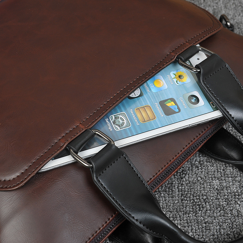 Borsa a tracolla monospalla in pelle di cavallo pazzo, versione coreana, casual, alla moda, per laptop, da uomo_voghion.com