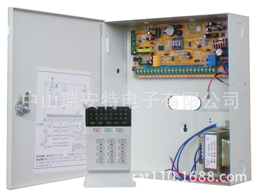 16有线8无线 语音固话报警主机   语音播报防区 电话语音报警