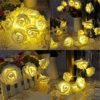 Valentine's Day birthday Party 20 head LED Battery Box Lamp string rose modelling festival decorate Coloured lights Lamp string