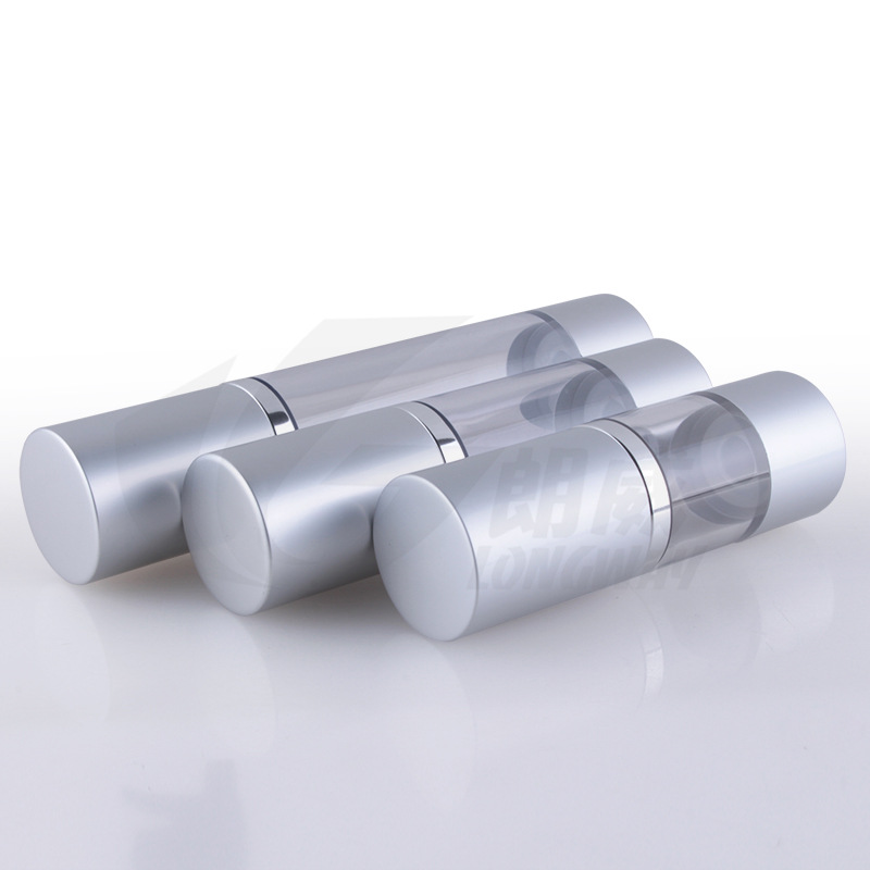 15ml 30ml 50ml botella de vacío de plata aluminio electroquímico vacío sub-botella esencia botella cosmética