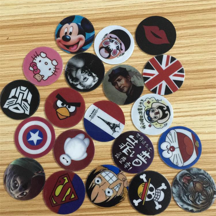 Colored cartoon 30mm40mm Disk Iron Magnetic patch 3M Custom pattern with glue