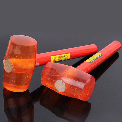 Manufacturer supplies transparent leather hammer, ceramic tile and wood board installation hammer, wooden handle rubber hammer wholesale quality assurance