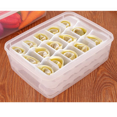 厨房馄饨饺子盒 创意带盖四层饺子保温保鲜盒 冷藏微波炉分格托盘|ms