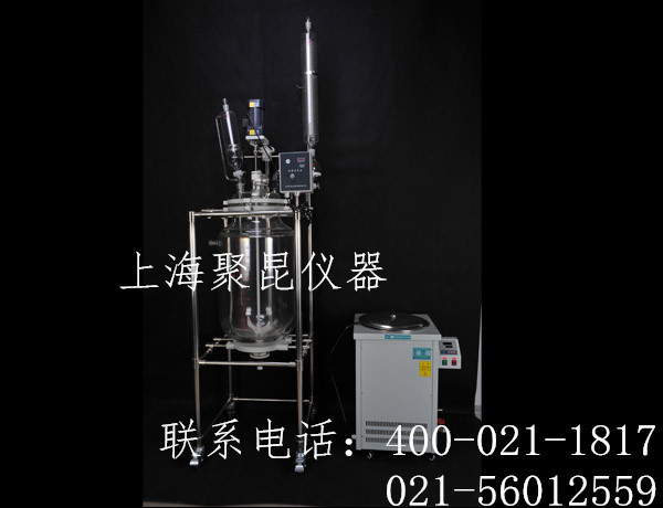 【厂家推荐】专业生产/夹套玻璃反应器 /双层玻璃反应釜S212-100L