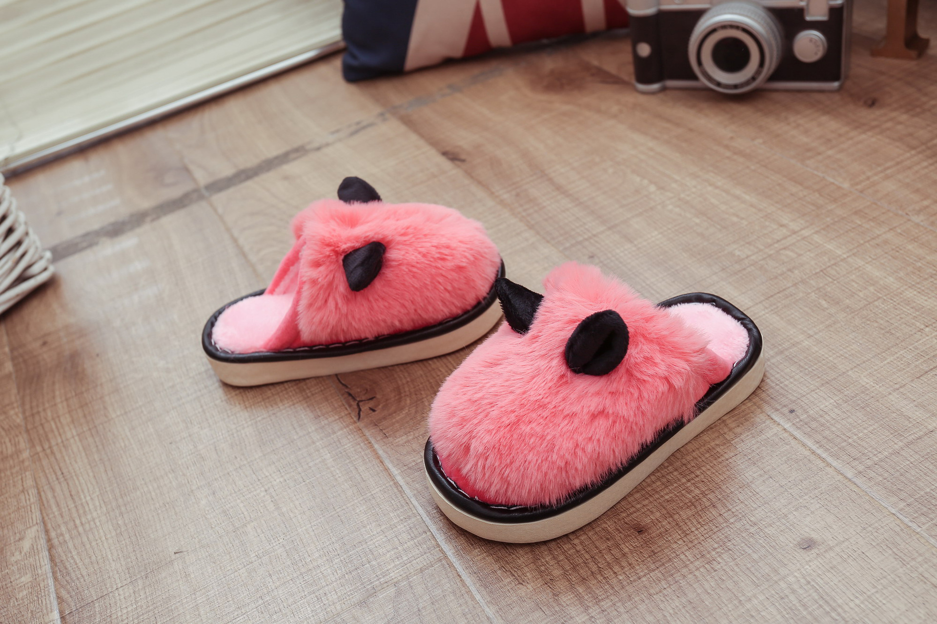 Pantoufles enfants en suède pour hiver - semelle caoutchouc - Ref 1014158 Image 15