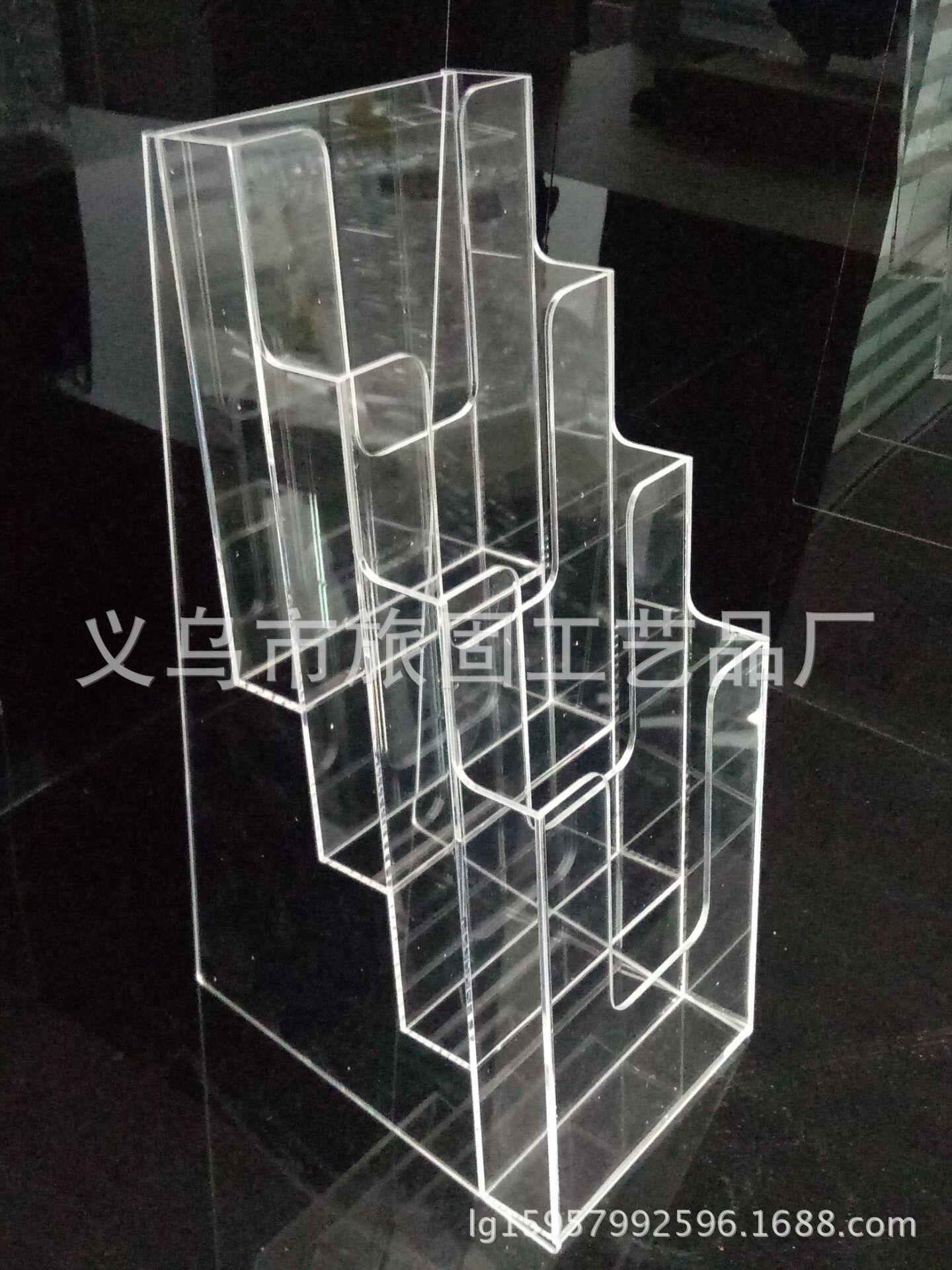 A6四层/塑料三折页架/透明资料架/宣传单展示盒/广告目录展示架