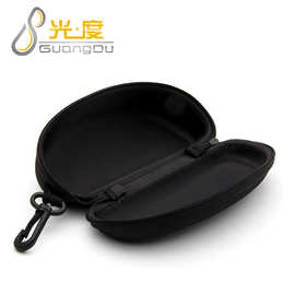 超大黑色太阳眼镜盒 时尚拉链盒牢固挂钩眼镜盒 便携墨镜盒批发