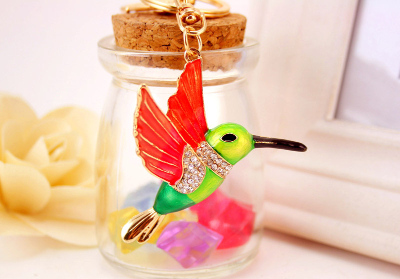 Creative Cute Woodpecker Keychain Bird Key Chain Animal Metal Pendant display picture 4