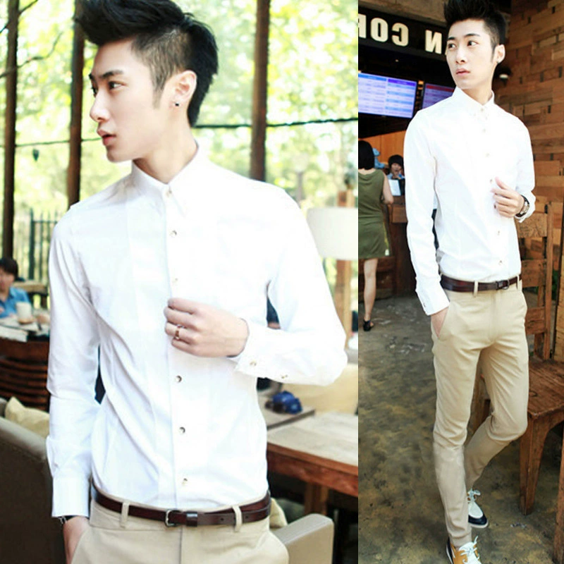 Colored fitted shirt, Korean style, wholesale