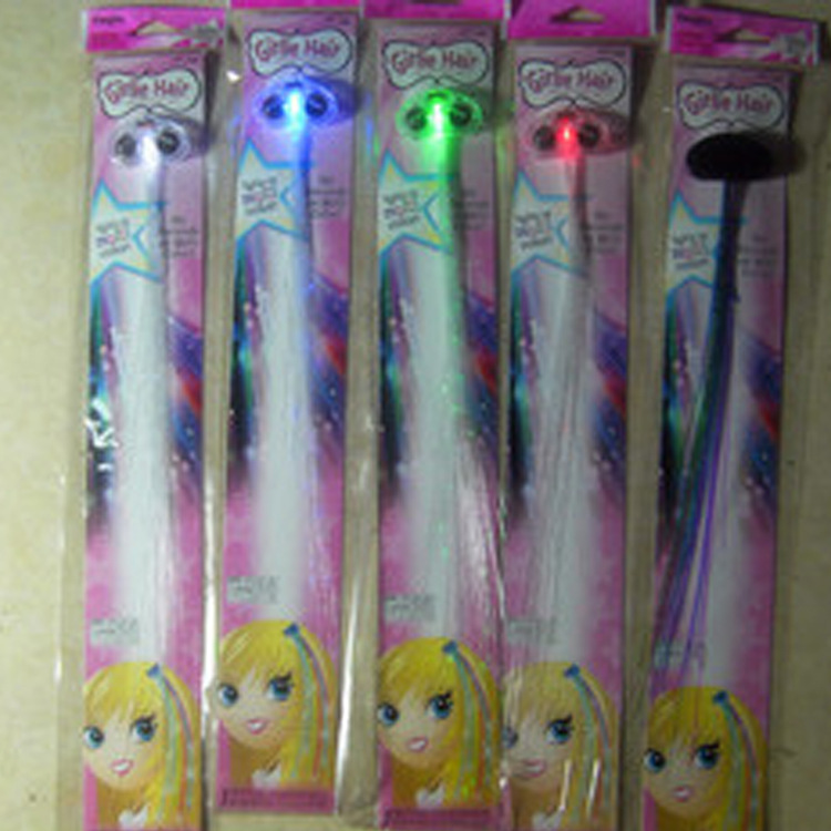 led辫子 蝴蝶七彩发光辫子 光纤发光发夹 闪光发辫子|ms