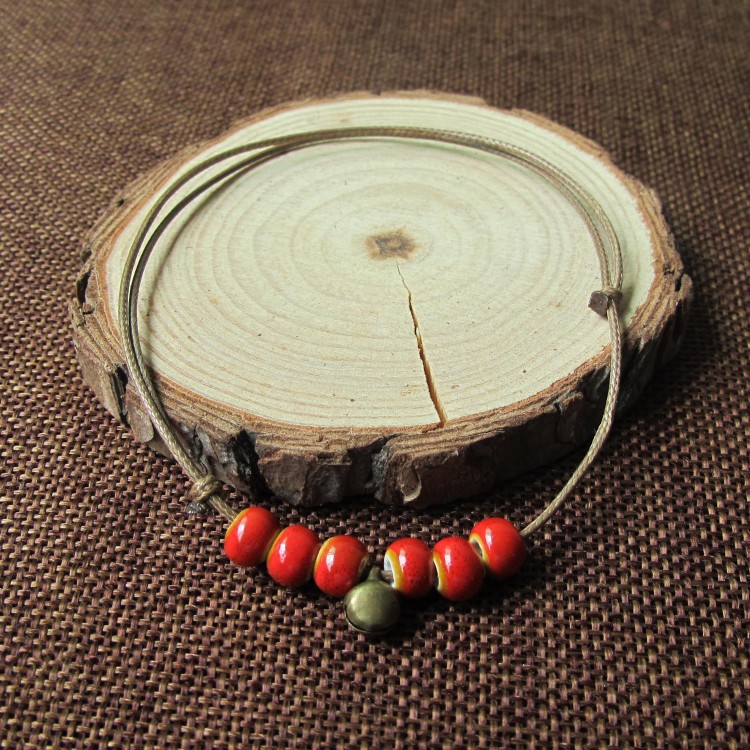 民族风原创陶瓷饰品脚链铃铛女饰品景德镇陶瓷首饰厂家直销批发