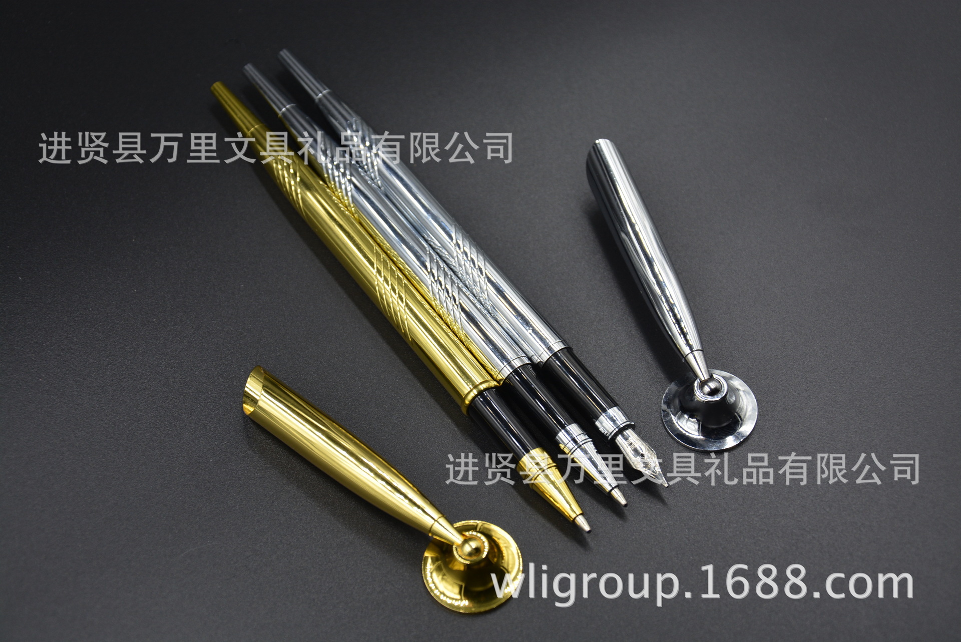 万里集团直营金属刻花台笔钢笔款式宝珠笔款式【订做金属圆珠笔】